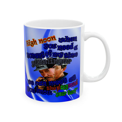 high noon - White Mug (blue-white wave)