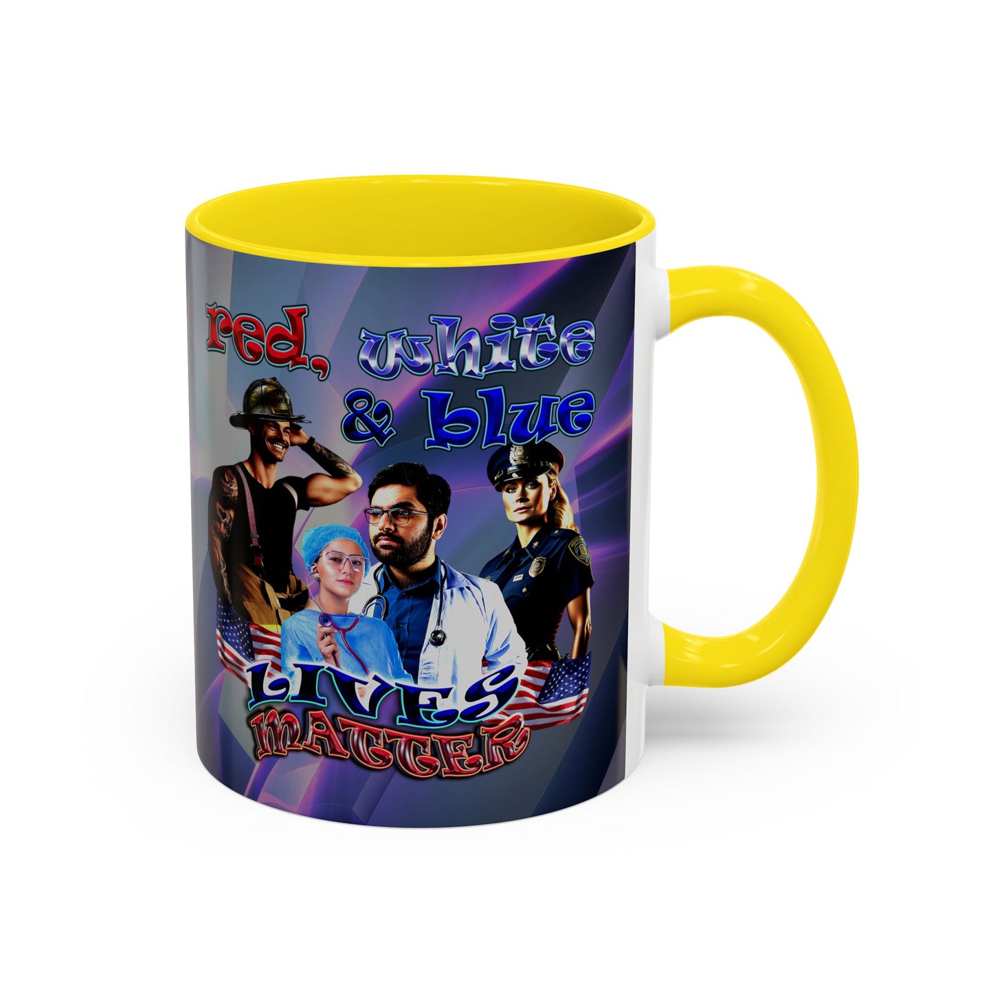 rw&b lives matter - Accent Mug (grey-pink wave)