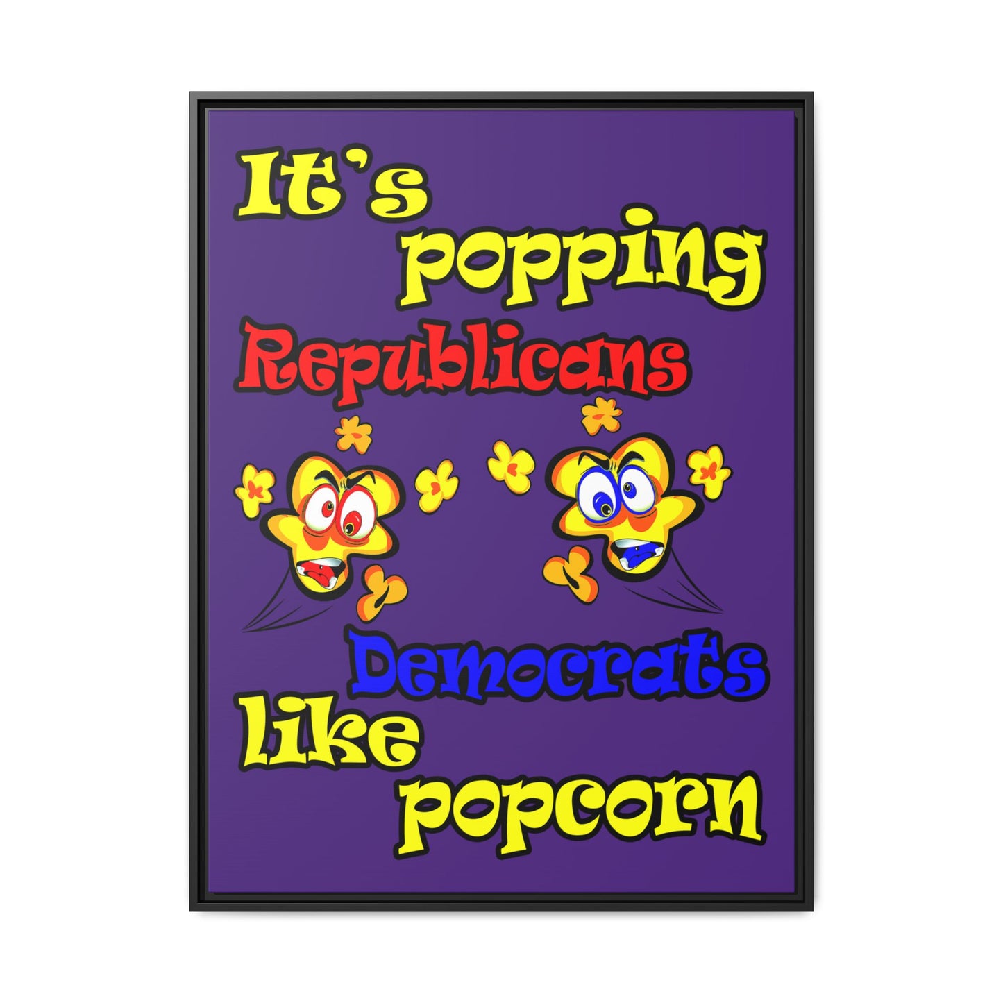 popping like popcorn - framed canvas art (purple)