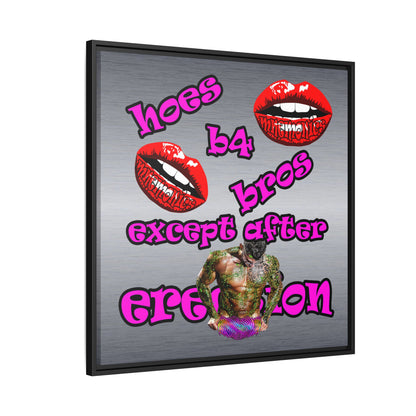 hoes b4 bros - framed canvas art (brushed nickel)