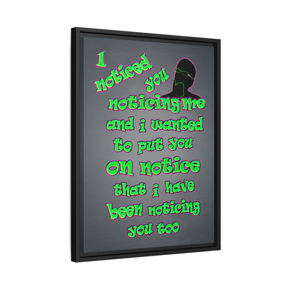 noticed you noticing - framed canvas art (grey-light grey)