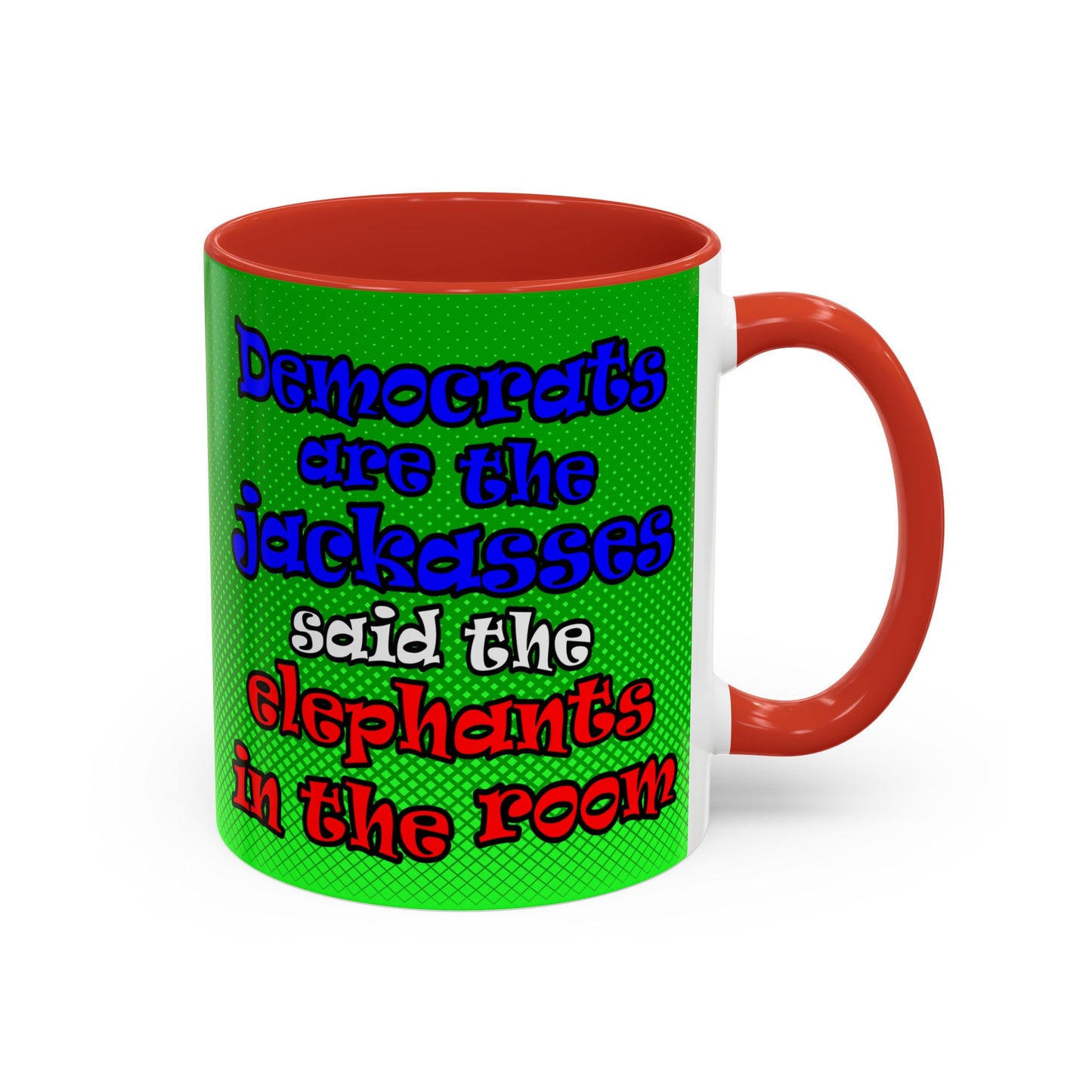 donkeys and elephants - Accent Mug (logo green)