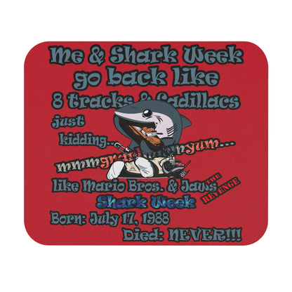shark week - Mouse Pad (Rectangle) - (dark red)
