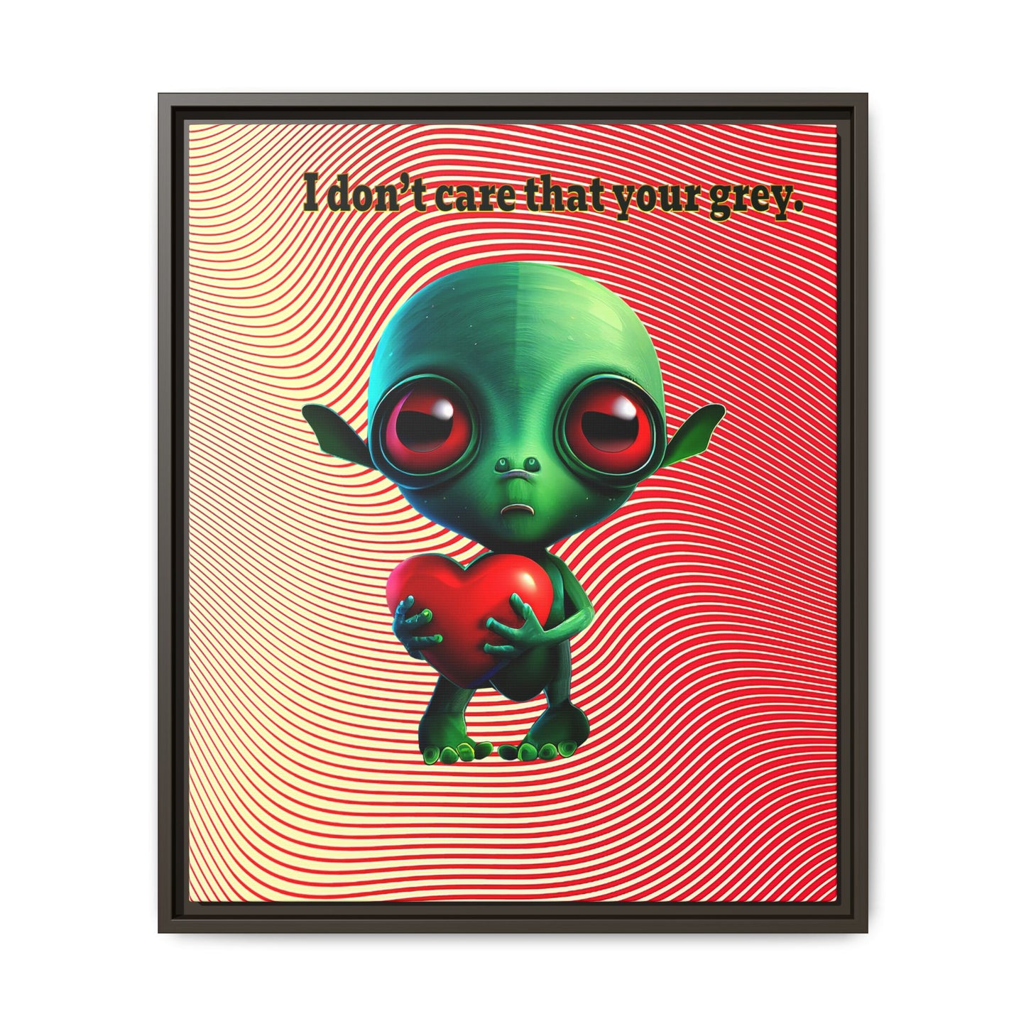 I don't care that your grey - framed canvas art (yellow-orange wave)