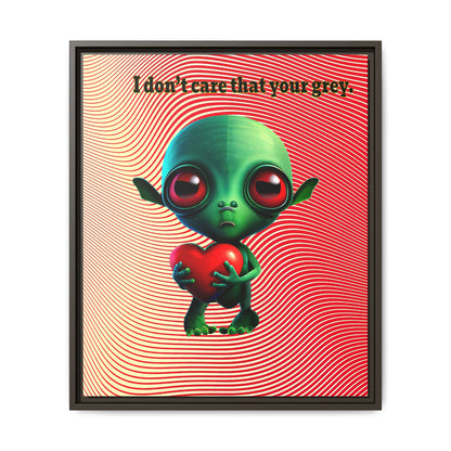 I don't care that your grey - framed canvas art (yellow-orange wave)
