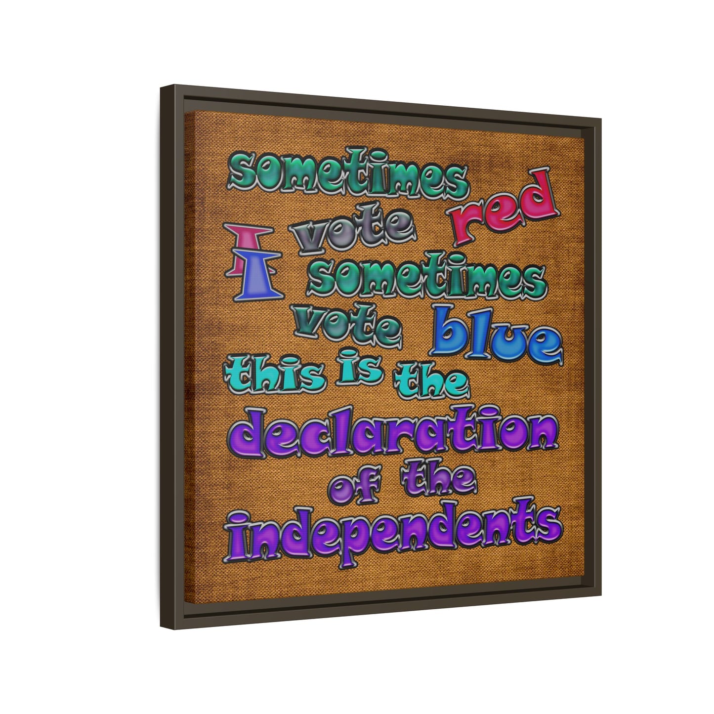 declaration of the independents - framed canvas art (brown papyrus)