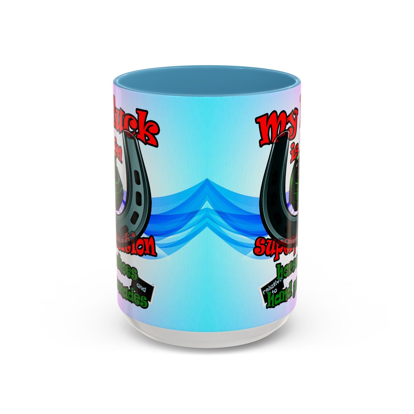 my luck - Accent Mug (light blue-pink wave)