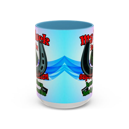 my luck - Accent Mug (light blue-pink wave)