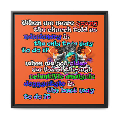 doggystyle - framed canvas art (orange)