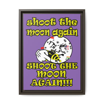 shoot the moon again - framed canvas art (light purple)