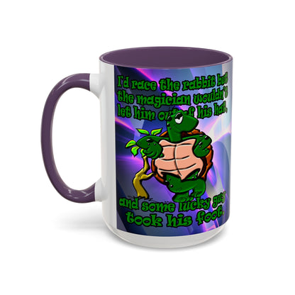 turtle race - Accent Mug (grey-pink wave)