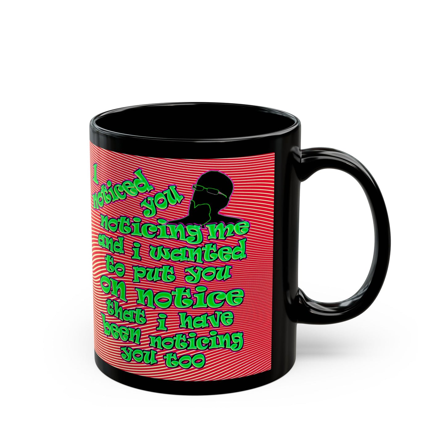 noticed you noticing - Black Mug (yellow-orange wave)