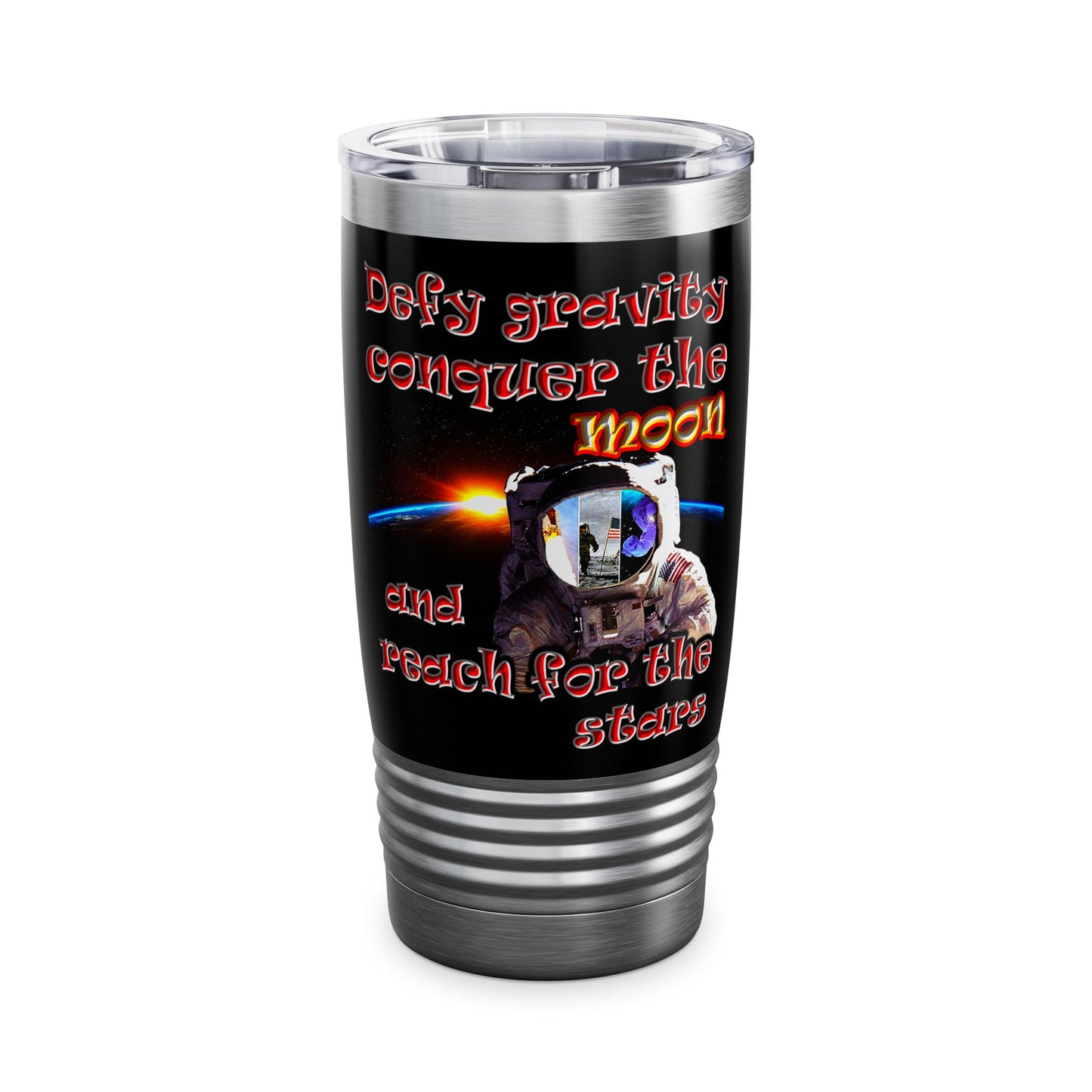 defy conquer reach - Ringneck Tumbler, 20oz (black)