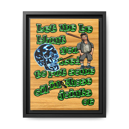 og - framed canvas art (butterscotch wood finish)