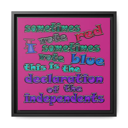 declaration of the independents - framed canvas art (pink)