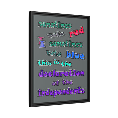 declaration of the independents - framed canvas art (dark grey)