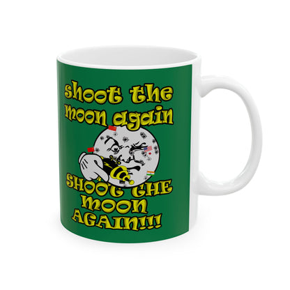 shoot the moon again - White Mug (dark green)