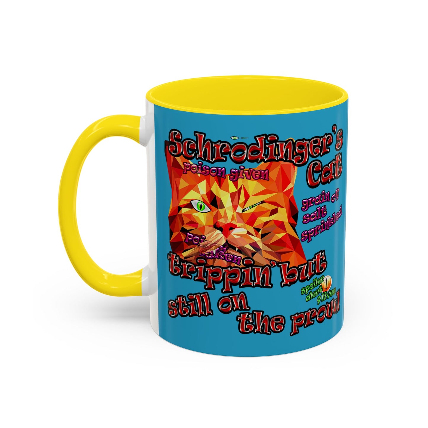 schrodinger's cat - Accent Mug (turquoise)