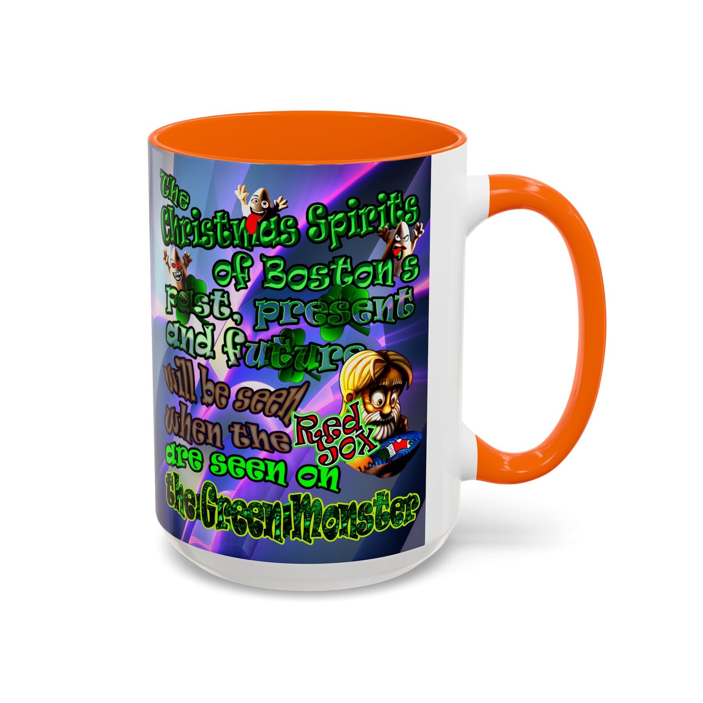 christmas spirits of boston - Accent Mug (grey-pink wave)