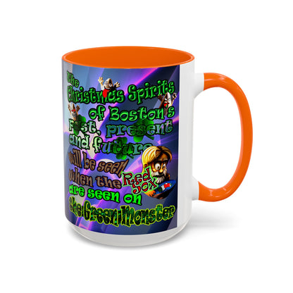 christmas spirits of boston - Accent Mug (grey-pink wave)