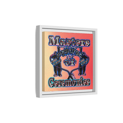 em cee squared - framed canvas art (yellow-orange wave)