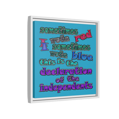 declaration of the independents - framed canvas art (turquoise)