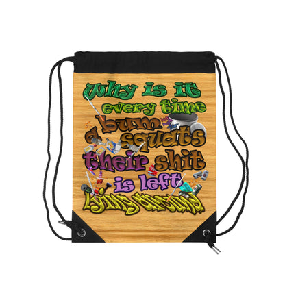 the bum's shit - Drawstring Bag (butterscotch wood finish)