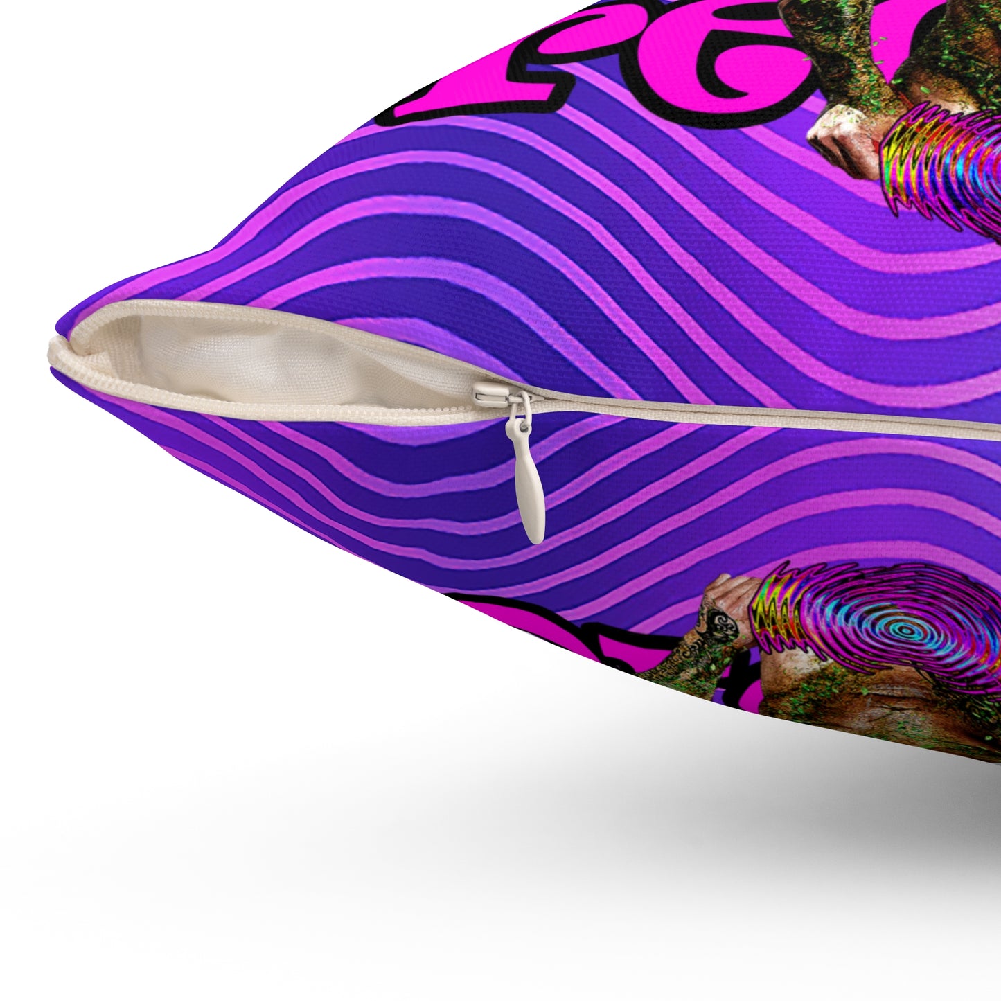 hoes b4 bros - Spun Polyester Square Pillow - (purple wave)