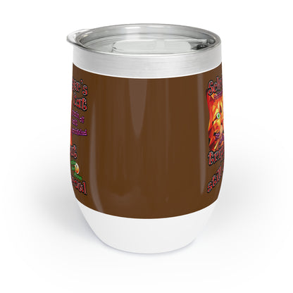 schrodinger's cat - Chill Wine Tumbler (brown)