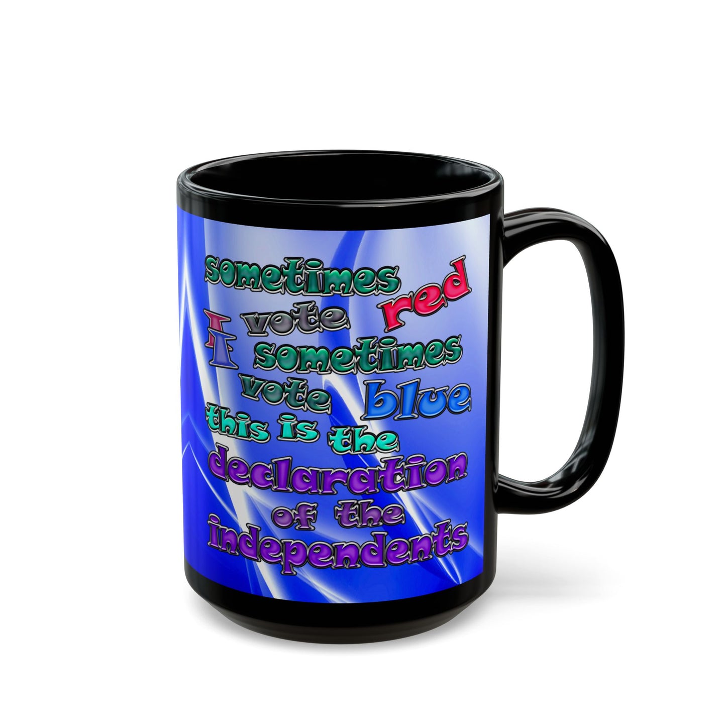 declaration of the independents - Black Mug (blue-white wave)