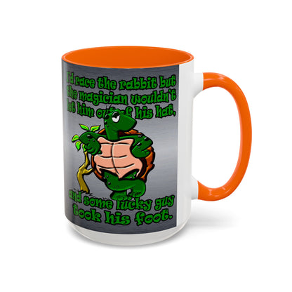 turtle race - Accent Mug (brushed nickel)