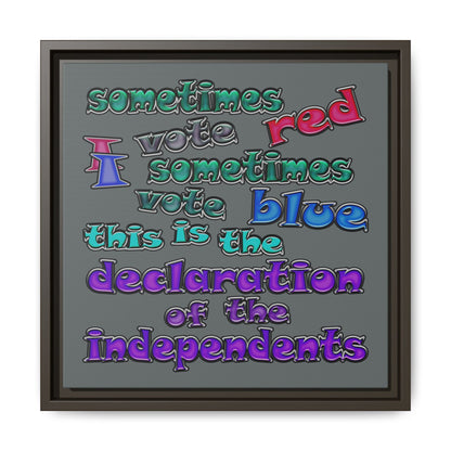 declaration of the independents - framed canvas art (dark grey)