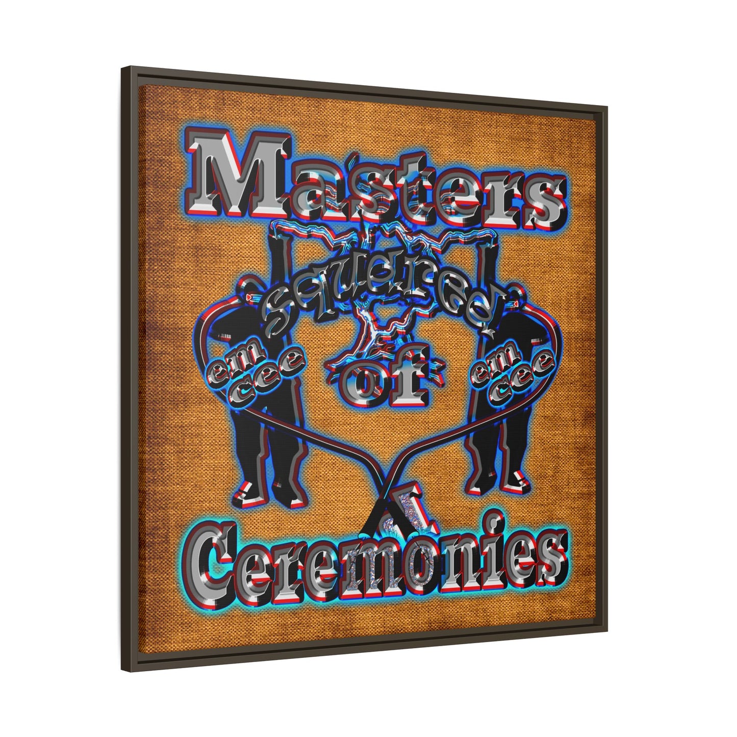 em cee squared - framed canvas art (brown papyrus)