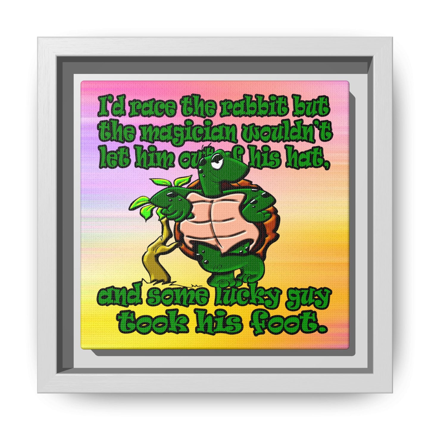 turtle race - framed canvas art (color blur)