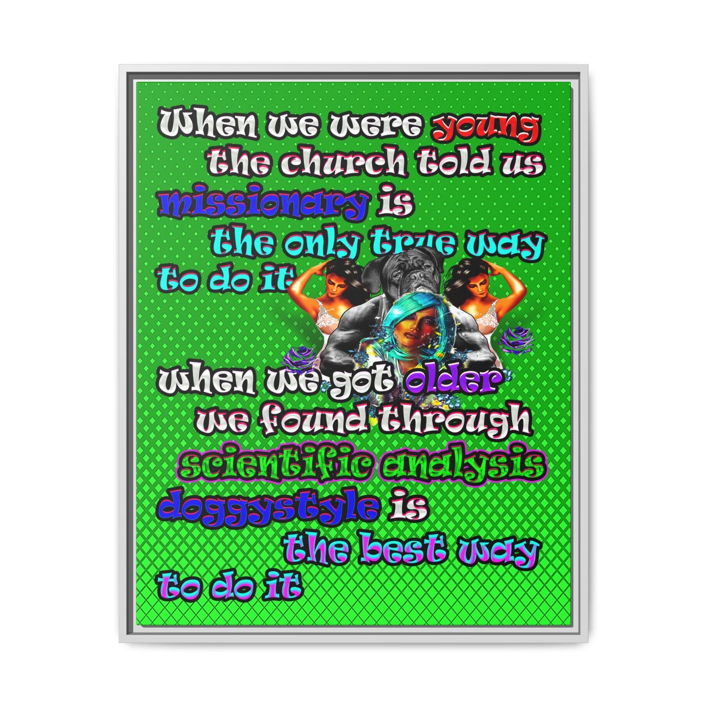 doggystyle - framed canvas art (logo green)
