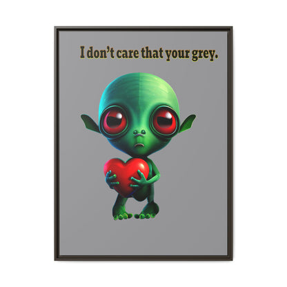 I don't care that your grey - framed canvas art (grey)
