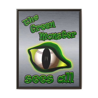 green monster - framed canvas art (brushed nickel)