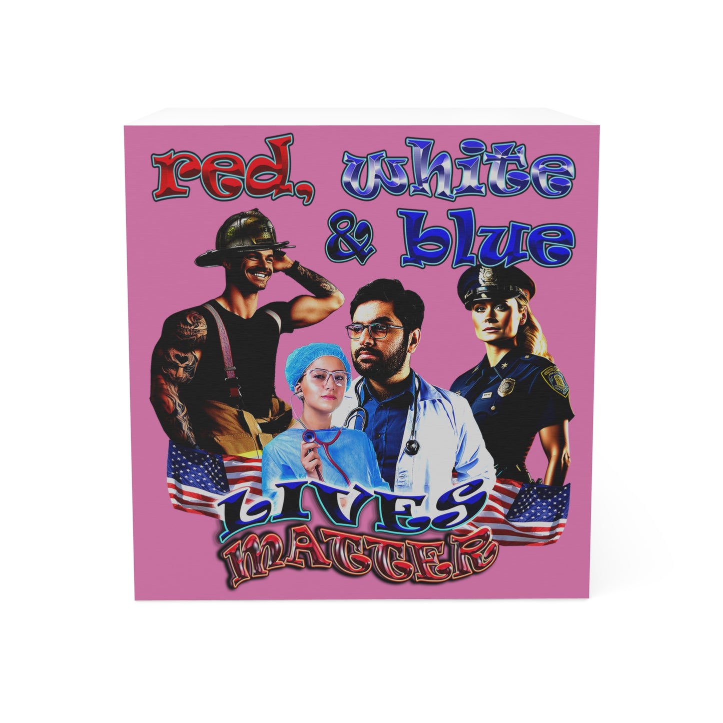 rw&b lives matter - note cube (light pink)