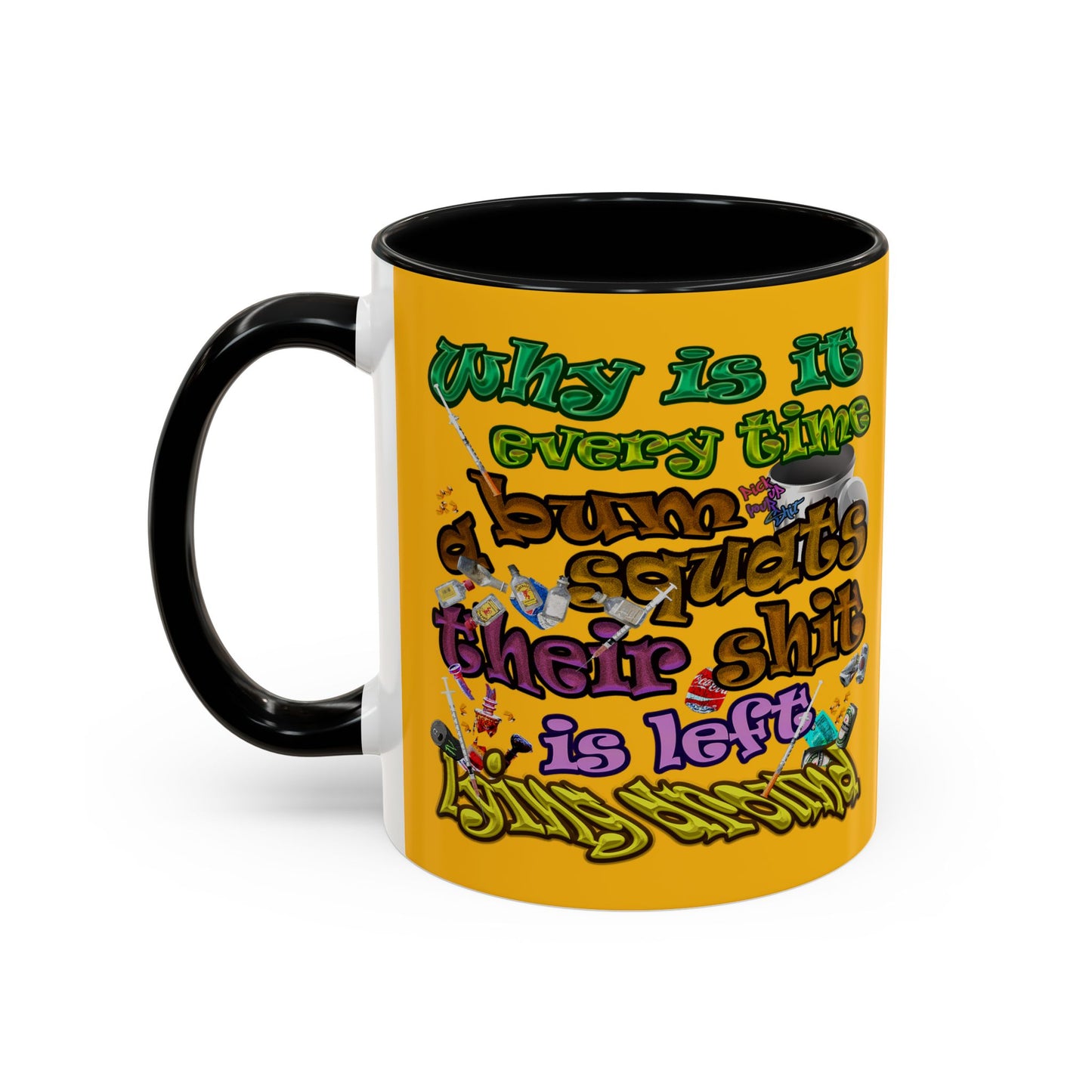 the bum's shit - Accent Mug (yellow)