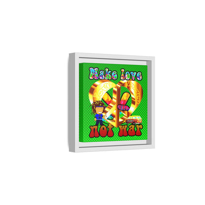 love peace - framed canvas art (logo green)