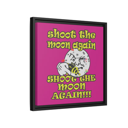 shoot the moon again - framed canvas art (pink)