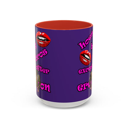 hoes b4 bros - Accent Mug (purple)