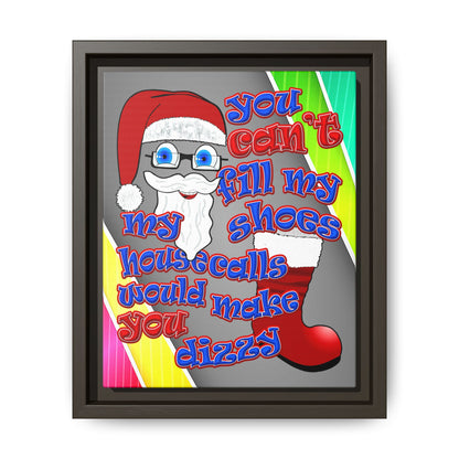 santa's shoes - framed canvas art (rainbow split)