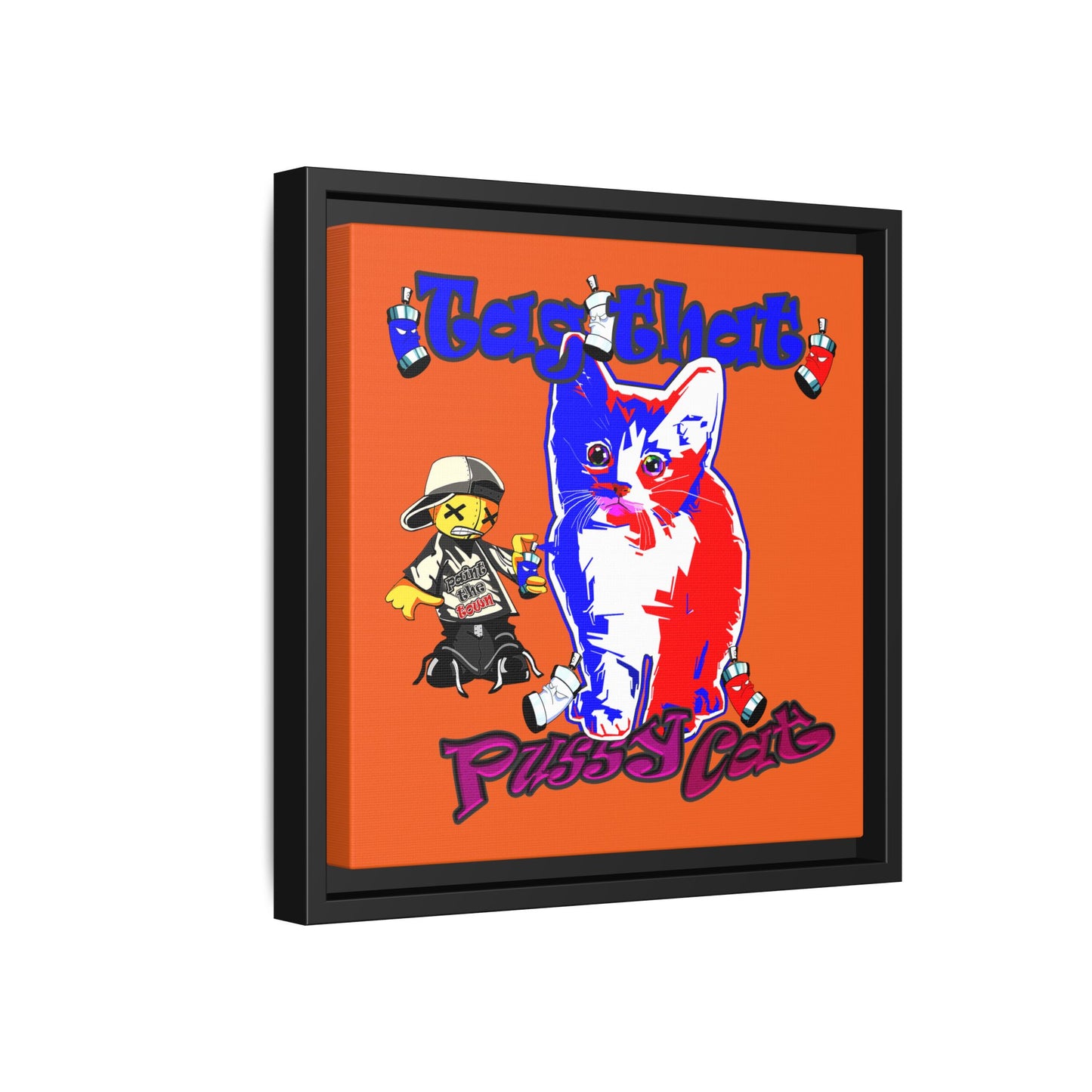 tag that - framed canvas art (orange)