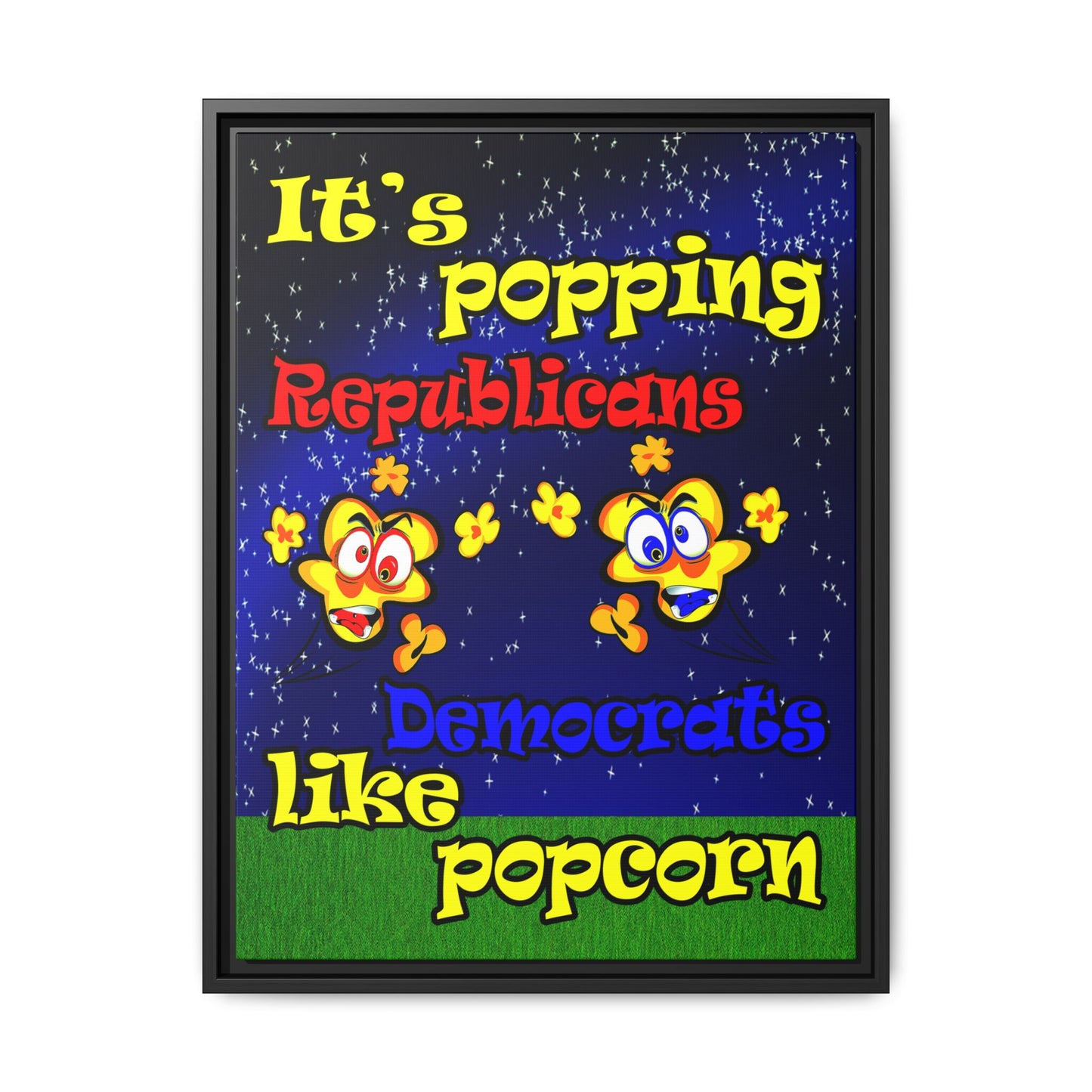 popping like popcorn - framed canvas art ('snoops' background)