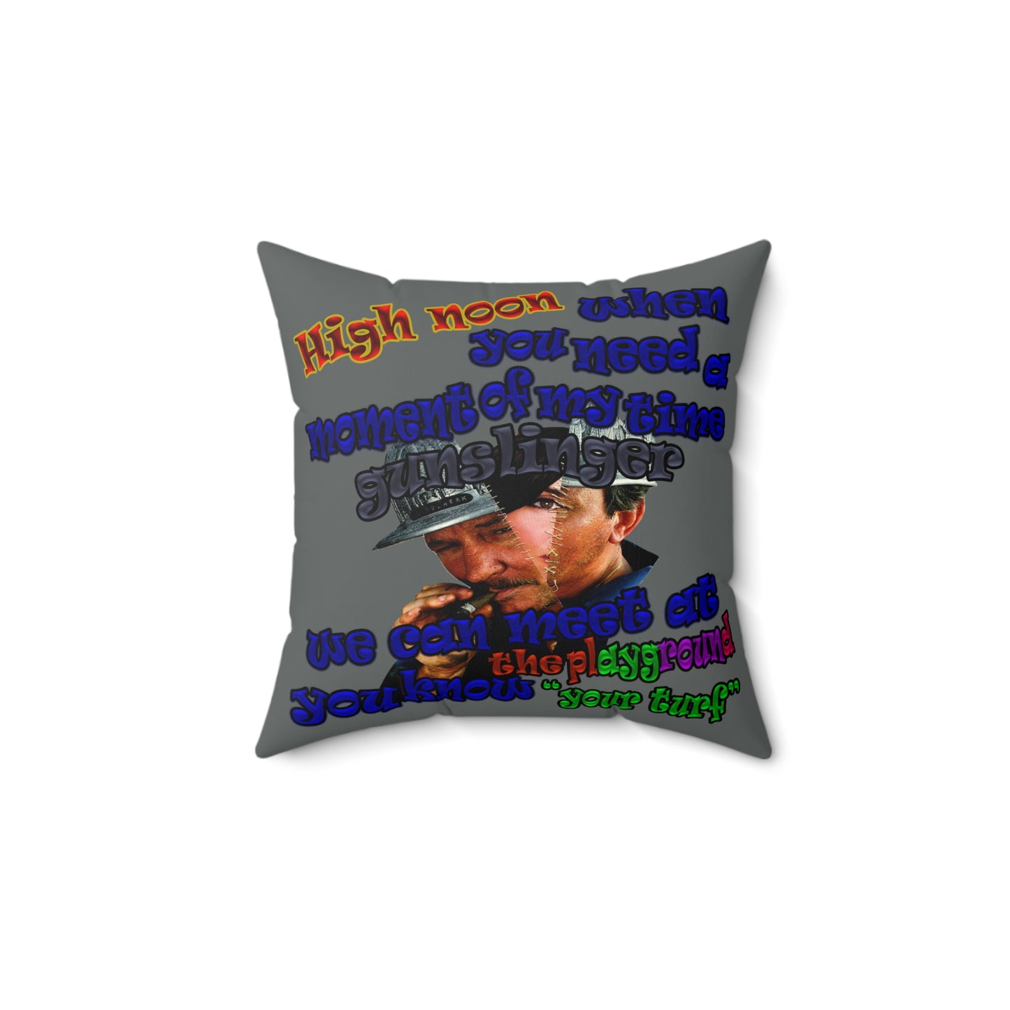high noon - Faux Suede Square Pillow - (dark grey)