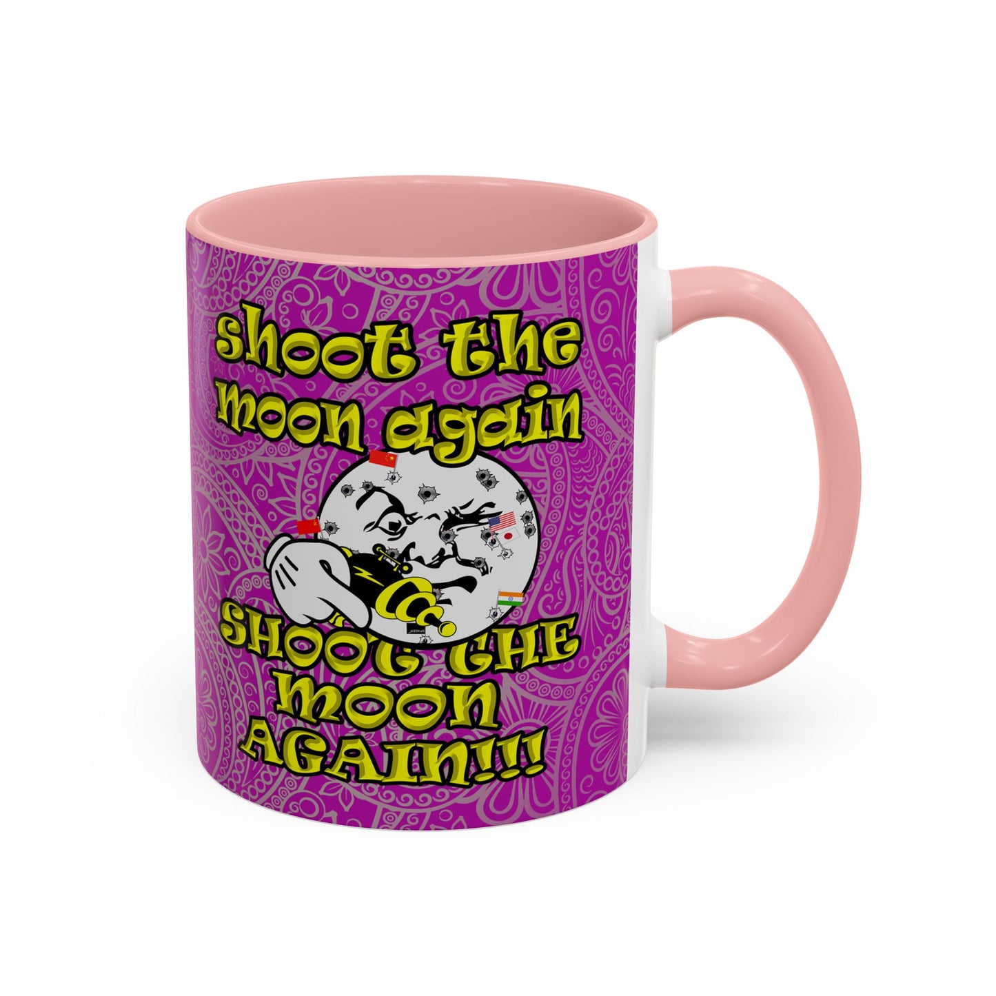 shoot the moon again - Accent Mug (pink swirl)