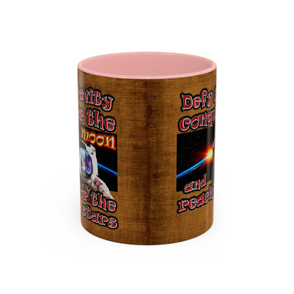 defy conquer reach - Accent Mug (brown papyrus)
