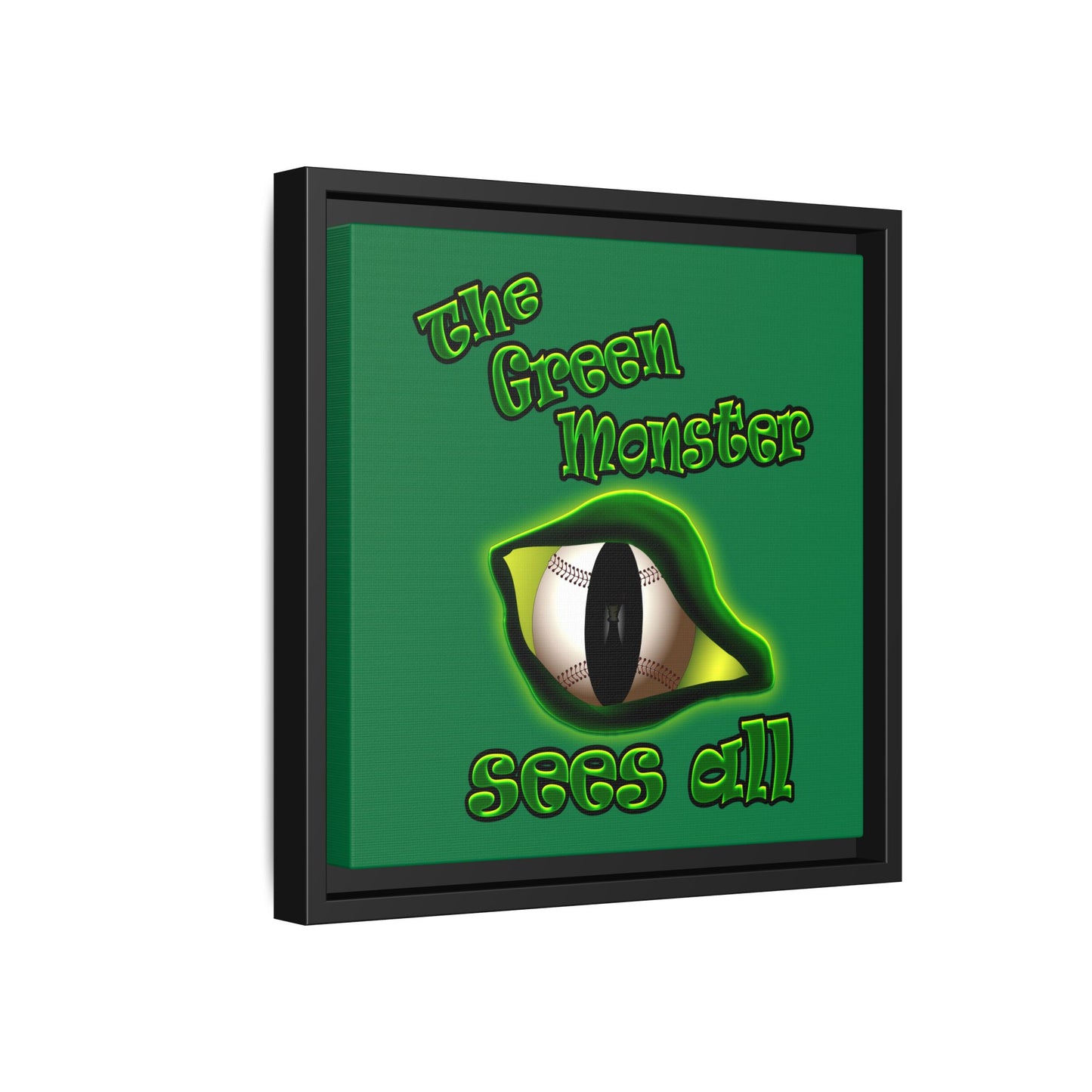 green monster - framed canvas art (dark green)