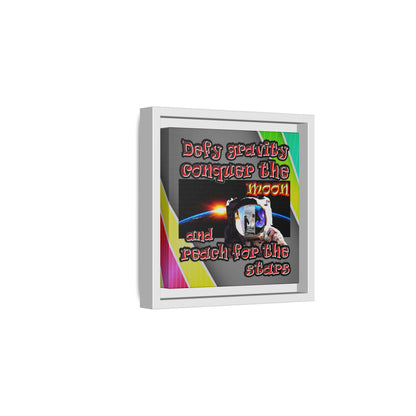 defy conquer reach - framed canvas art (rainbow split)